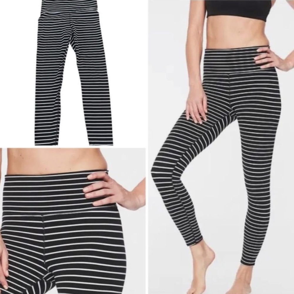 Black and White Striped Leggings